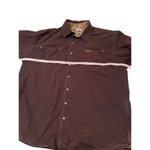 Carhartt Men's Plaid Lined Heavy Canvas Snap Up Long Sleeve Shirt XL Tall